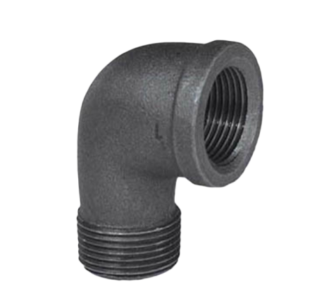 Black Malleable Street Elbow - 90 Degree