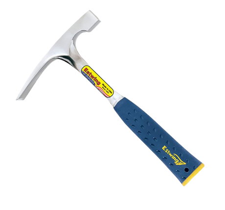 Brick Hammer, Chisel edge, Smooth face, Nylon vinyl shock reduction grip handle