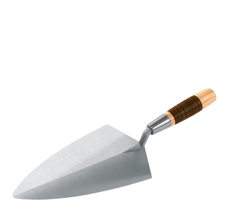 Philadelphia Pattern Brick Trowel, Leather handle