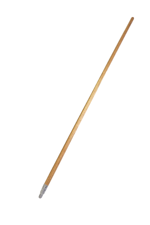 Broom Handle, Wood handle with Threaded metal Tip