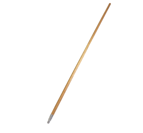 Broom Handle, Wood handle with Threaded metal Tip