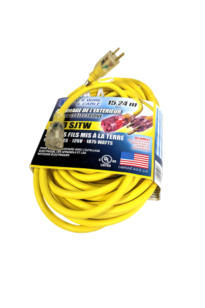 Outdoor Lighted Extension Cord, 12/3 SJTW