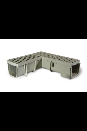 Pro Series Deep Profile Grate and Channel Drain 90-degree Elbow