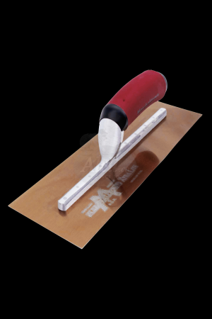 Finishing Trowel, Golden Stainless Steel Blade, Curved durasoft handle