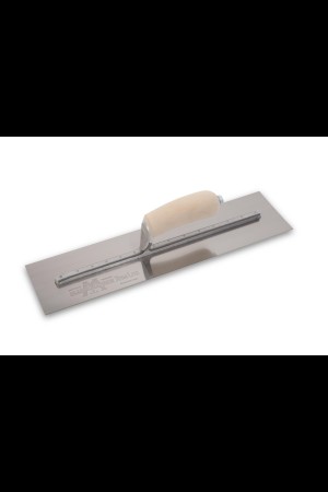 Finishing Trowel, Stainless Steel Blade, Curved wood handle