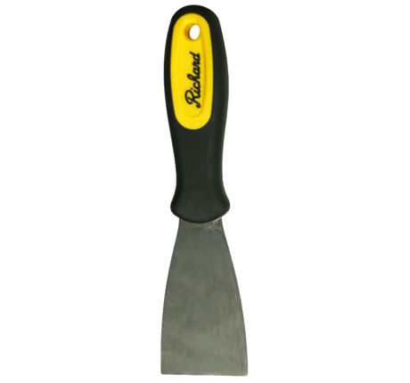 Putty Knife, Ergo-grip soft rubber-like santoprene handle, Hollow ground blade