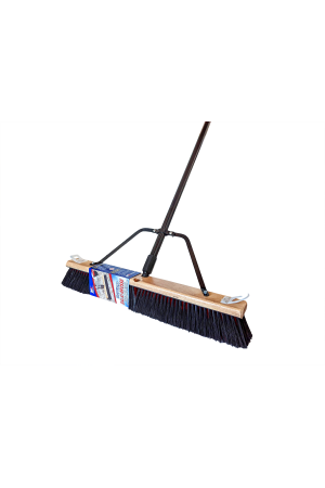 Hippo Contractor Side Clipped Retail Pushbroom with Bracket, Combination Synthetic Fill