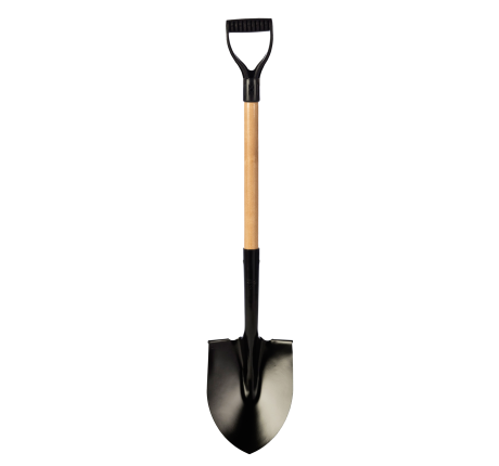 Round Point Shovel, Wood Handle, D-Grip, Econo