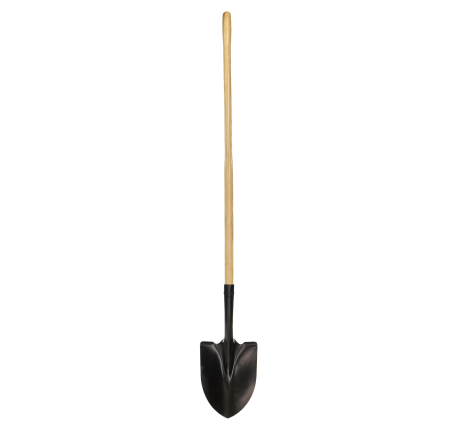 Round Point Shovel, Wood Handle, Footstep, Practica