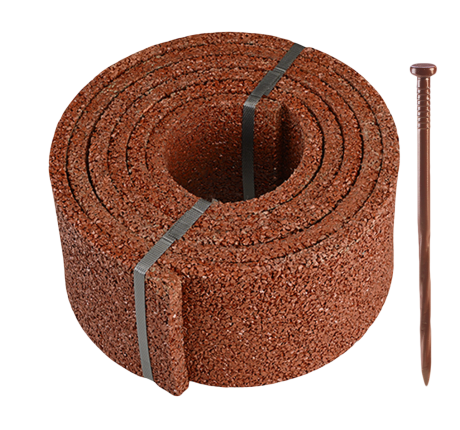 Earth Edge Rubber Edging Roll Bundle, Cedar Red