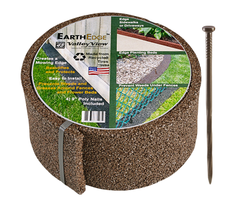 Earth Edge Rubber Edging Roll Bundle, Dark Brown