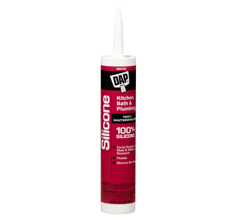 DAP® 100% Silicone Rubber Kitchen, Bath & Plumbing Bath Sealant, White