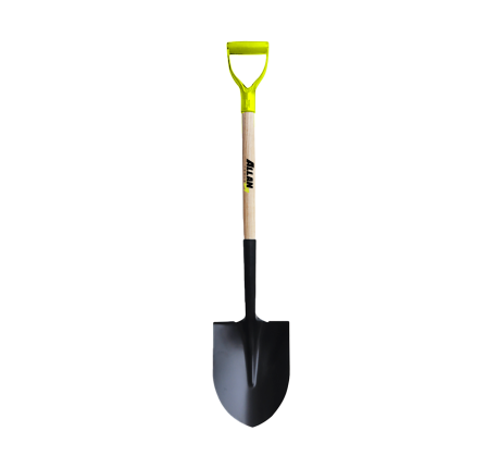 Round Point Shovel, Wood Handle, D-Grip, Allan Tools