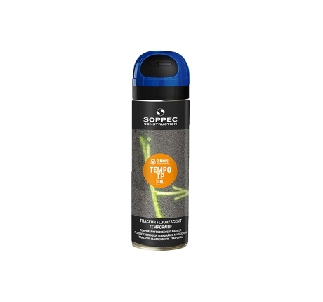 Tempo TP Temporary Marking Spray Paint, Fluorescent Blue