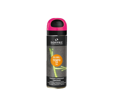 Tempo TP Temporary Marking Spray Paint, Fluorescent Cherry