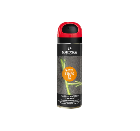 Tempo TP Temporary Marking Spray Paint, Fluorescent Red