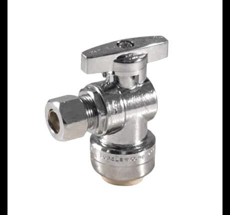 Push Fit Ball Supply Stop Valve, Angle