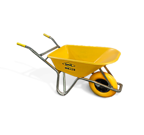 PRO Grade One piece Contractor Wheelbarrow, Flat free wheel