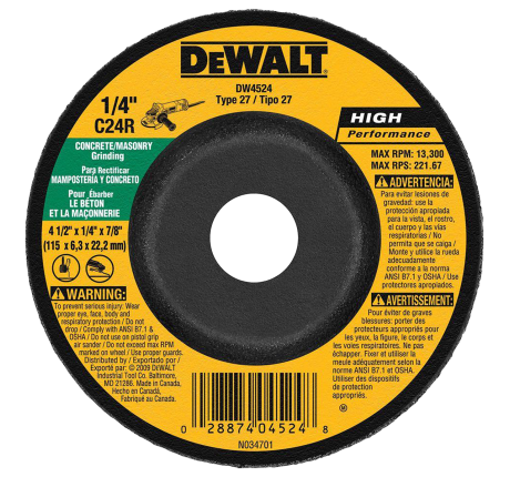 Abrasive Blade, Concrete / Masonry Grinding Wheels Type 27